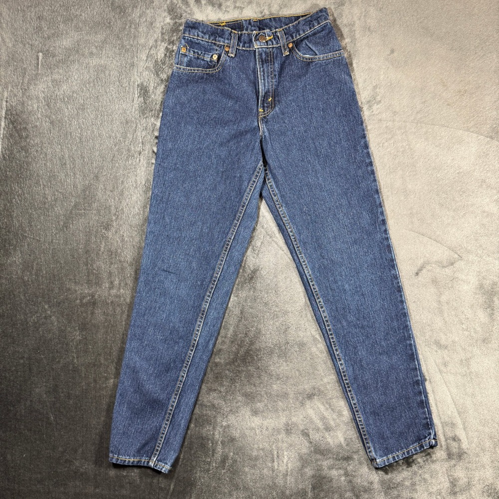 Vintage 1991 Levi's 550 Jeans Womens 3 Short Made USA Relaxed Tapered Dark Wash